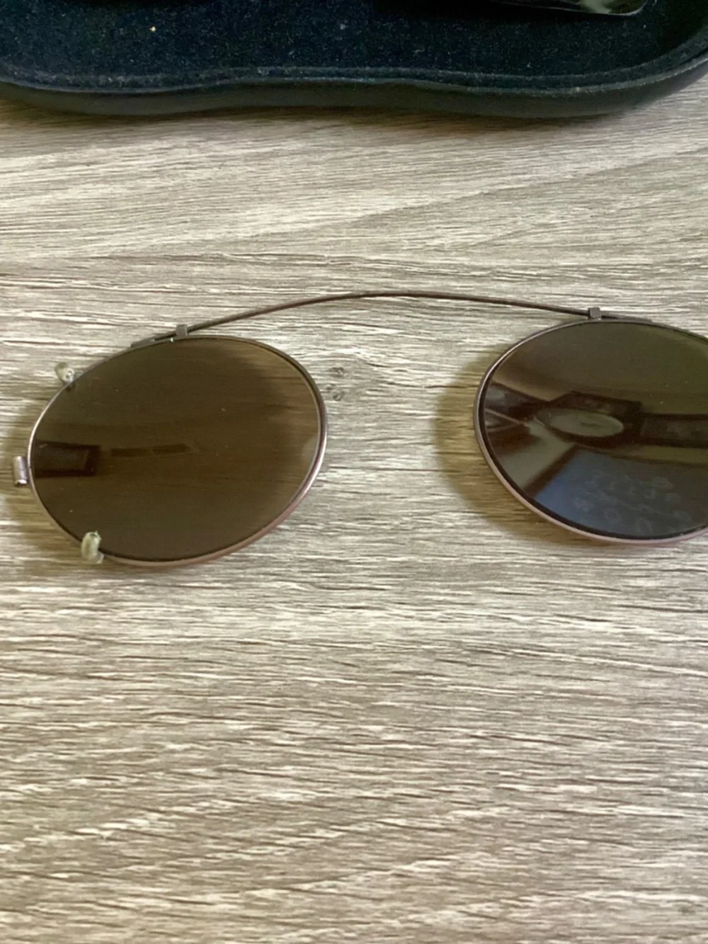 Lot Of 2 Vintage Clip On Sunglasses W/Hard Case OKO Round Rectangular Unisex